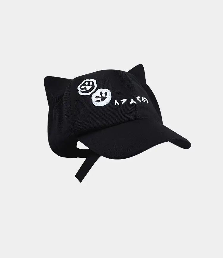 Japanese Style Cartoon Cat Ear Cap for Women Black — feature 14