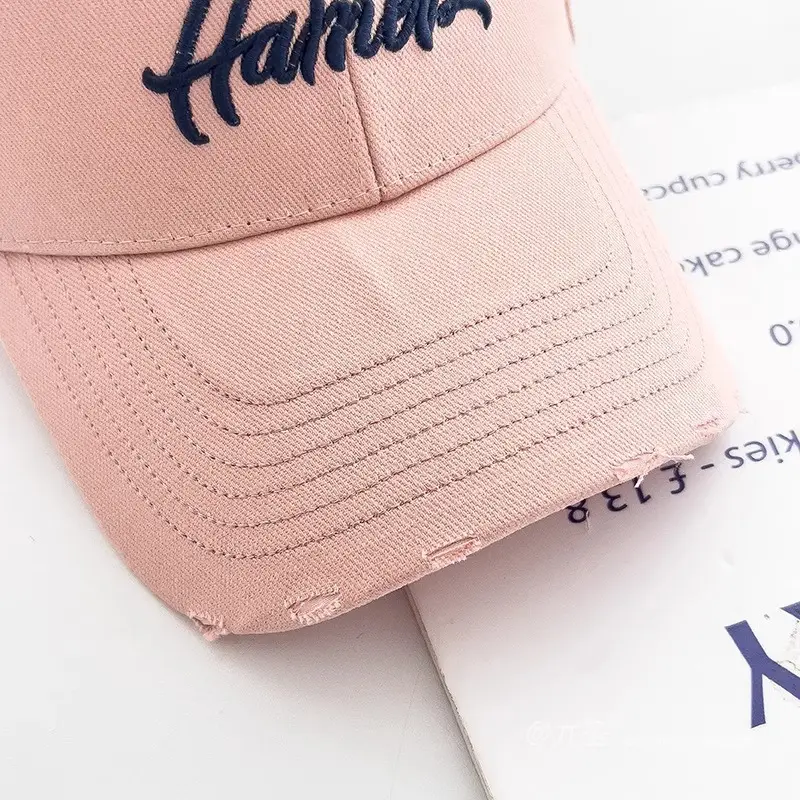 Pink Letter Embroidered Baseball Cap for Women — feature 13