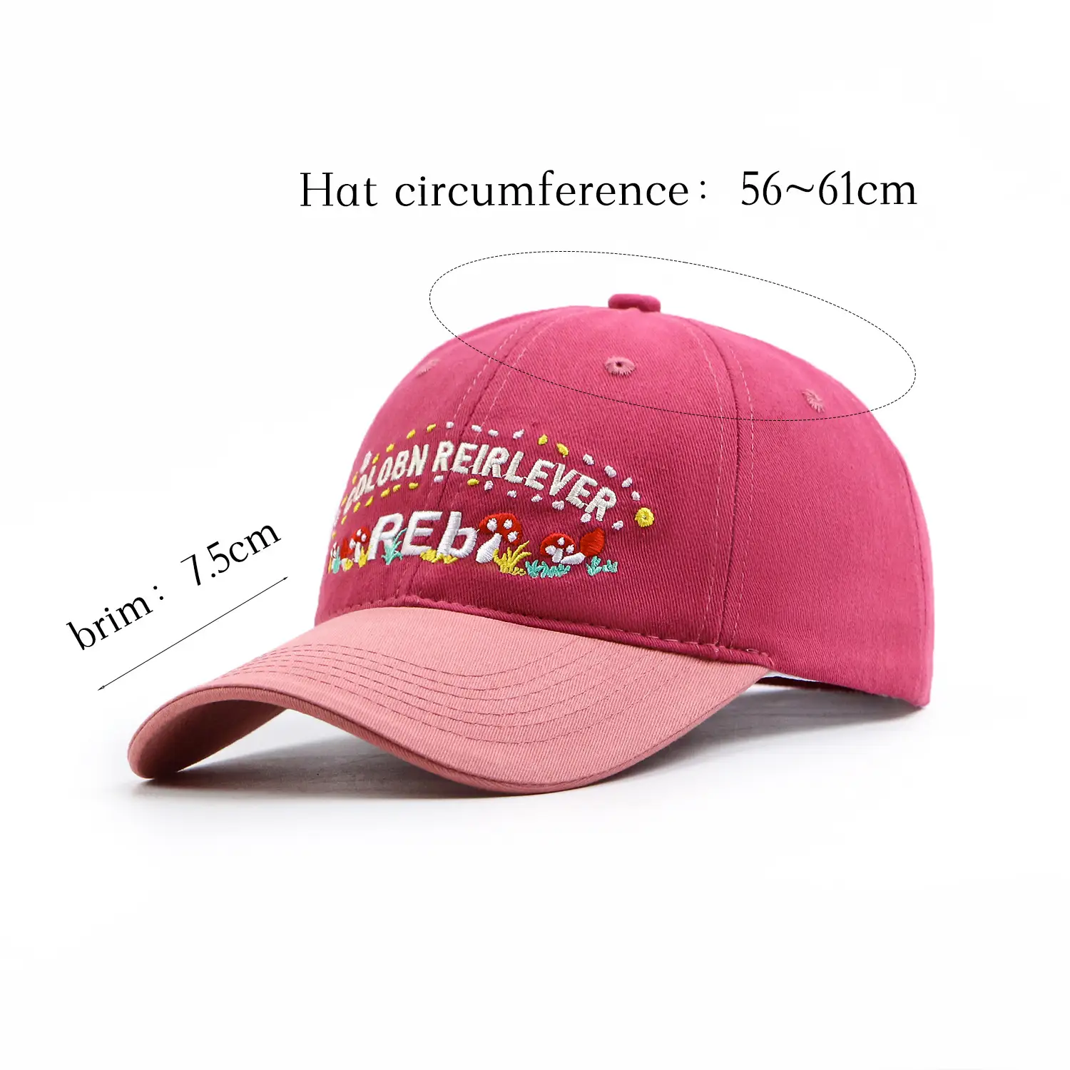 Korean Style Red Mushroom Baseball Cap for Women - Image 8