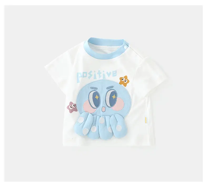 Duuduu Baby T-Shirt Blue Positive Print Summer Wear — feature 18