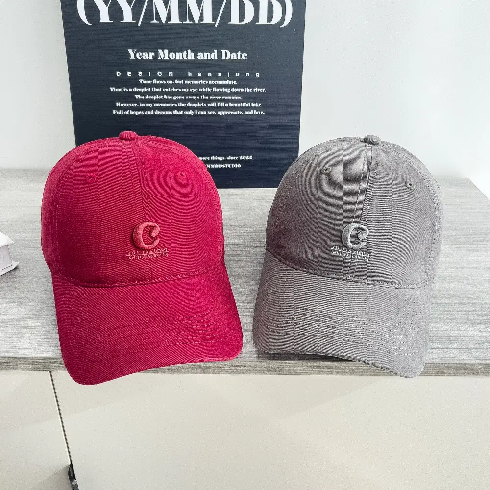 Burgundy & Gray Women's Hard Top Baseball Cap