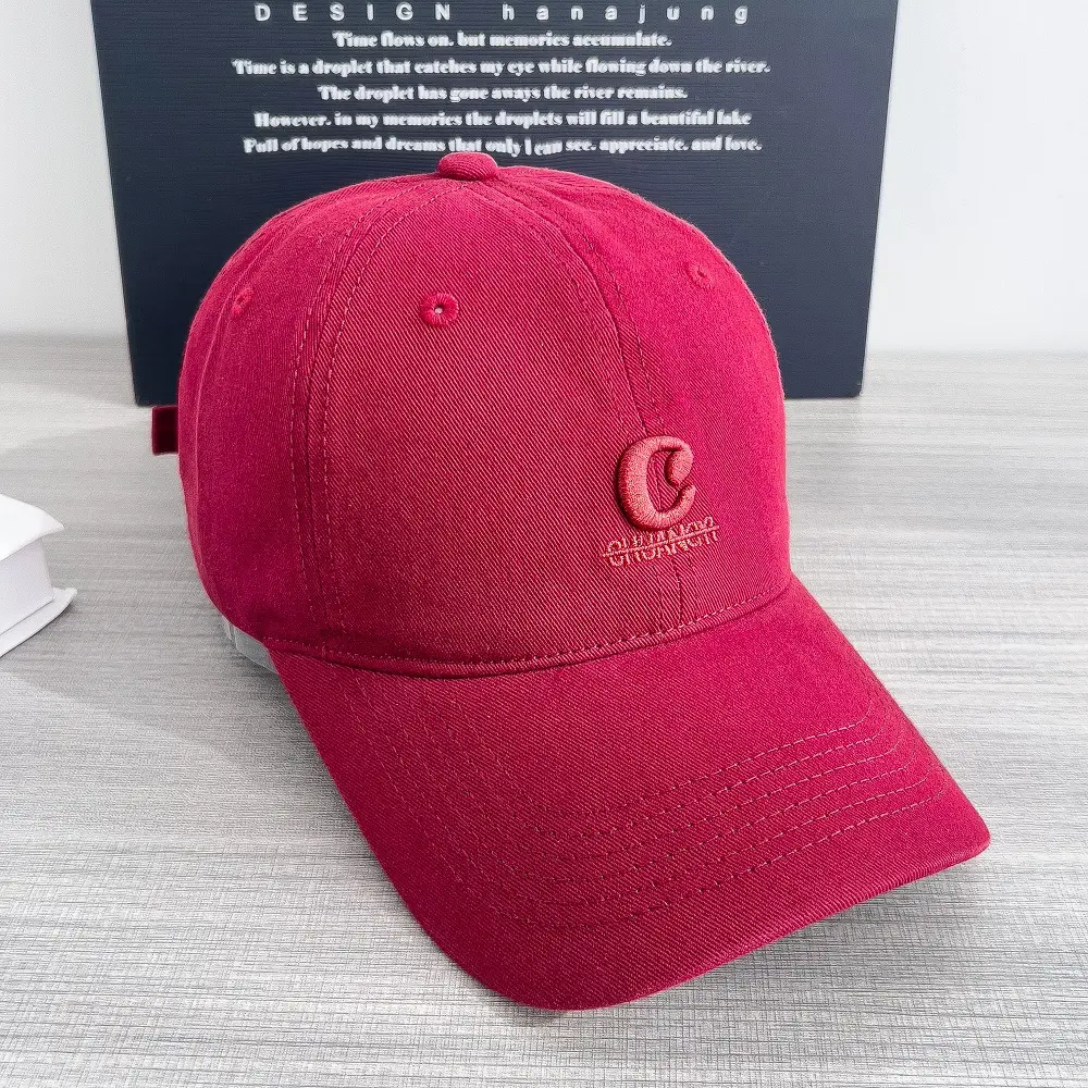 Burgundy & Gray Women's Hard Top Baseball Cap — feature 5