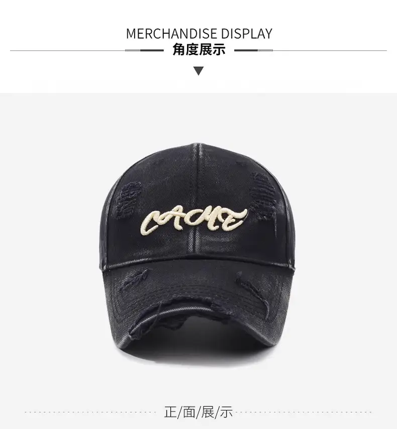 Blue Vintage Distressed Baseball Cap for Men Women — feature 7