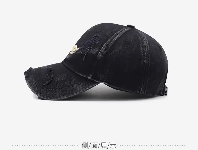 Blue Vintage Distressed Baseball Cap for Men Women — feature 9