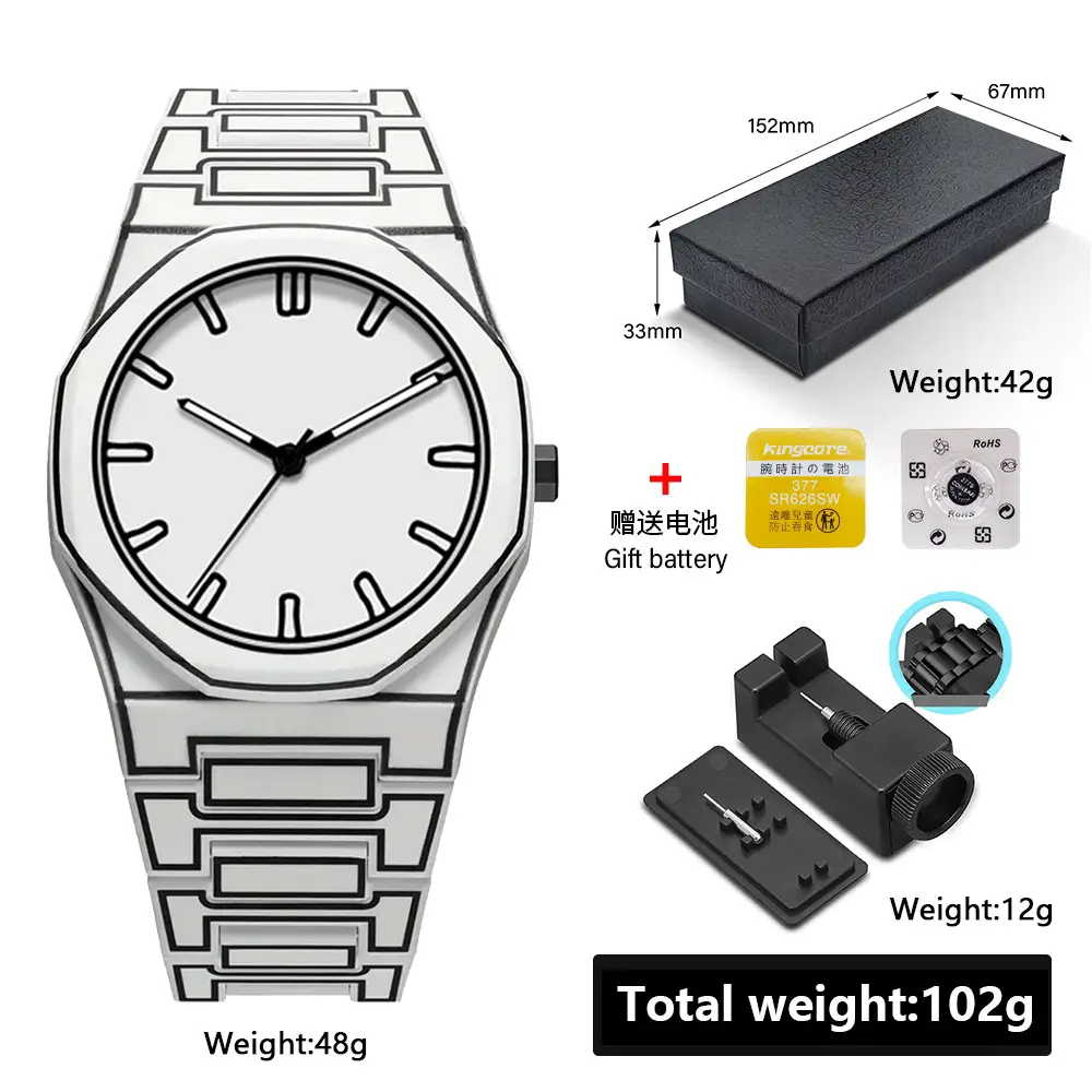 Men's Red Dial Arabic Watch Ultra-Thin Plastic Waterproof