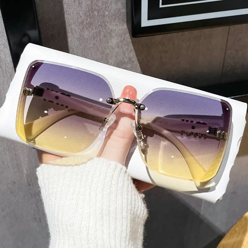 2025 New Fashion Cut-Edge Sunglasses Half-Frame High-Quality Trendy Simple Glasses Sunglasses Flash Xiaohongshu - Image 11