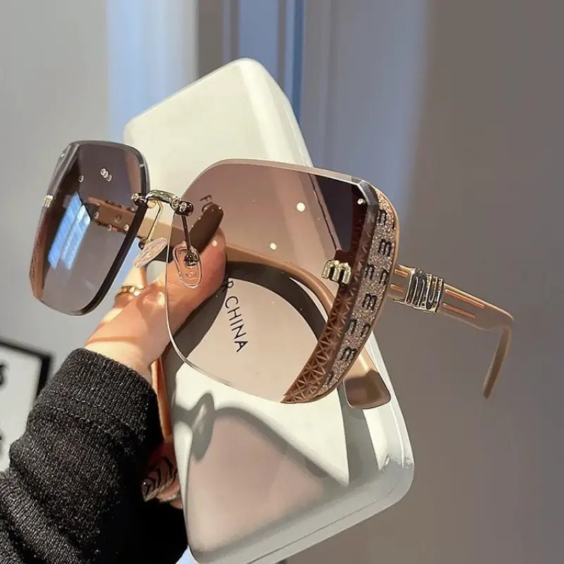 2025 New Fashion Cut-Edge Sunglasses Half-Frame High-Quality Trendy Simple Glasses Sunglasses Flash Xiaohongshu - Image 14