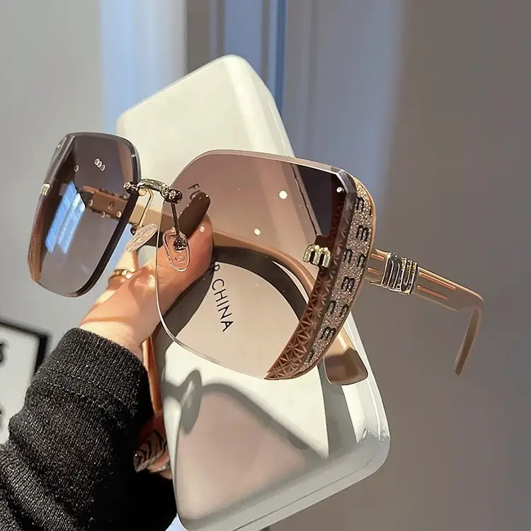 2025 New Fashion Cut-Edge Sunglasses Half-Frame High-Quality Trendy Simple Glasses Sunglasses Flash Xiaohongshu — feature 6