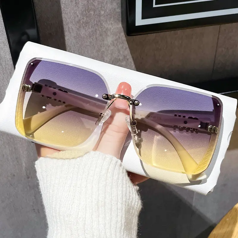 2025 New Fashion Cut-Edge Sunglasses Half-Frame High-Quality Trendy Simple Glasses Sunglasses Flash Xiaohongshu - Image 2