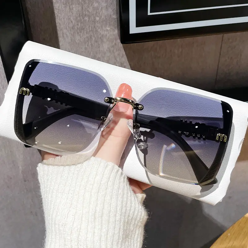 2025 New Fashion Cut-Edge Sunglasses Half-Frame High-Quality Trendy Simple Glasses Sunglasses Flash Xiaohongshu - Image 3