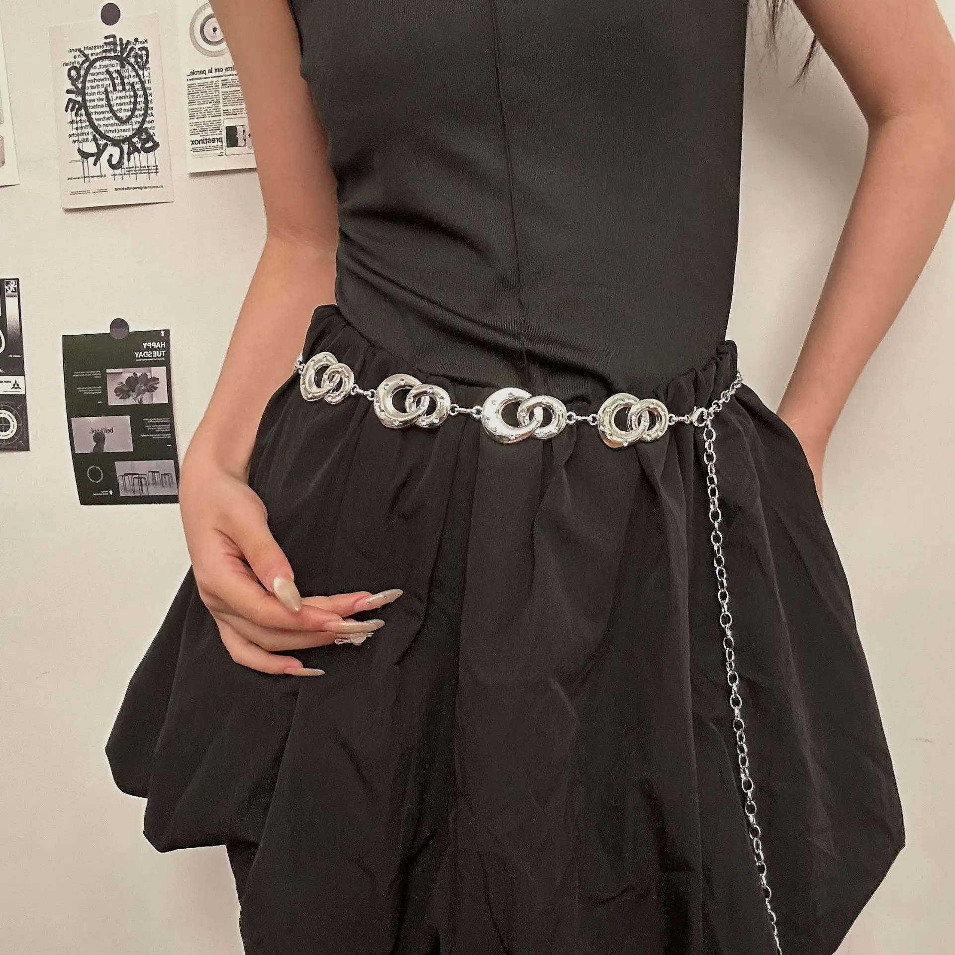 Black Chain Waist Belt with Dress Y2K Accessories - Image 5
