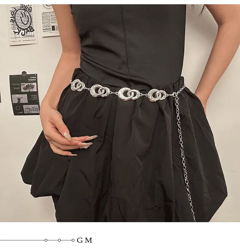 Black Chain Waist Belt with Dress Y2K Accessories — feature 4