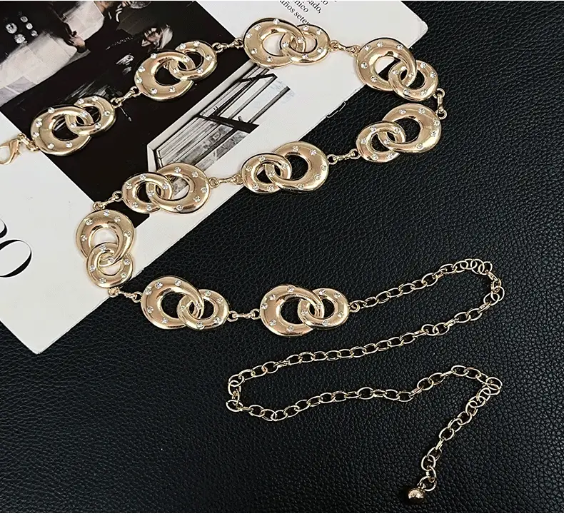 Black Chain Waist Belt with Dress Y2K Accessories — feature 7