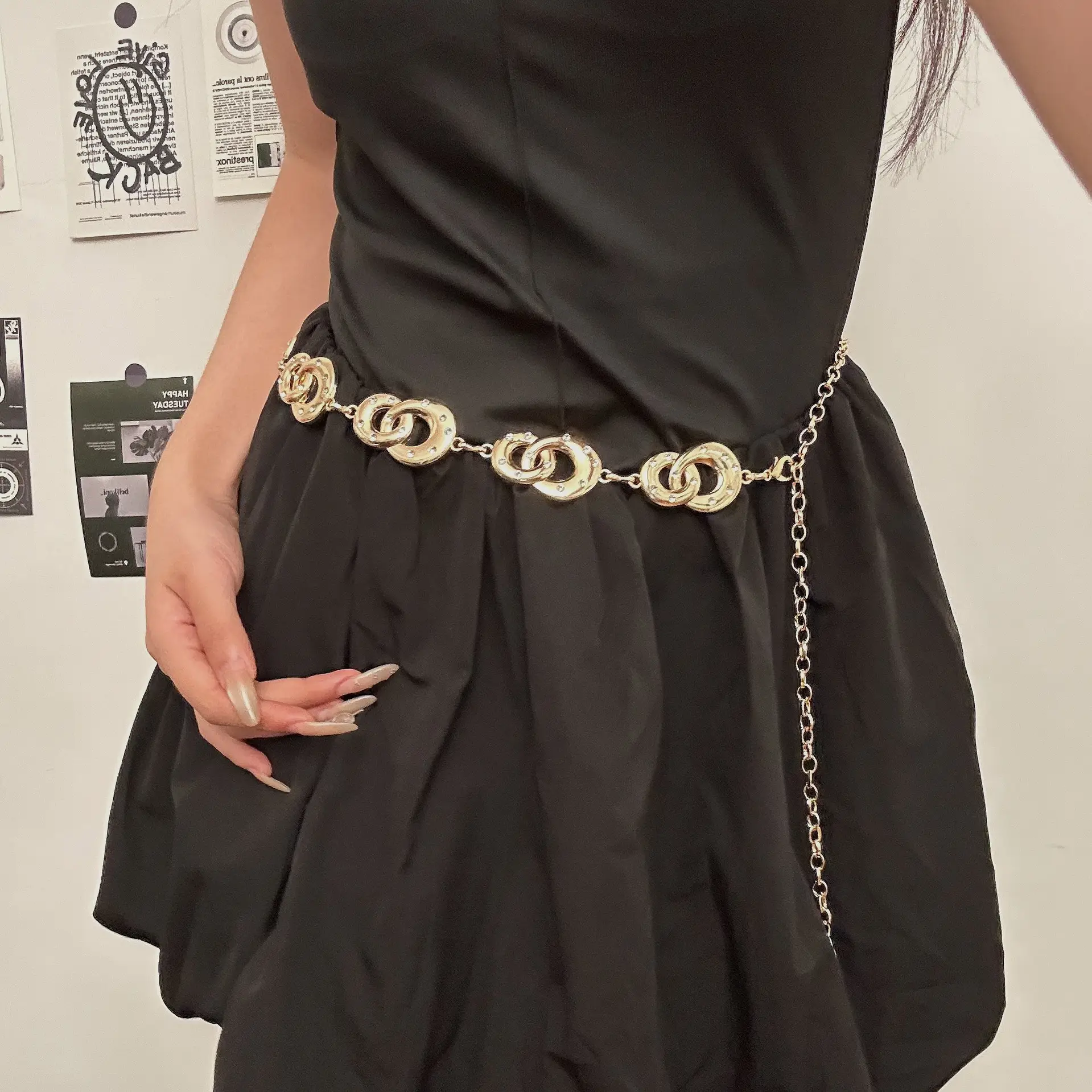 Black Chain Waist Belt with Dress Y2K Accessories - Image 2
