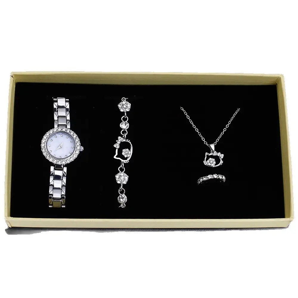 Diamond Quartz Watch Set for Women Jewelry Collection - Image 6