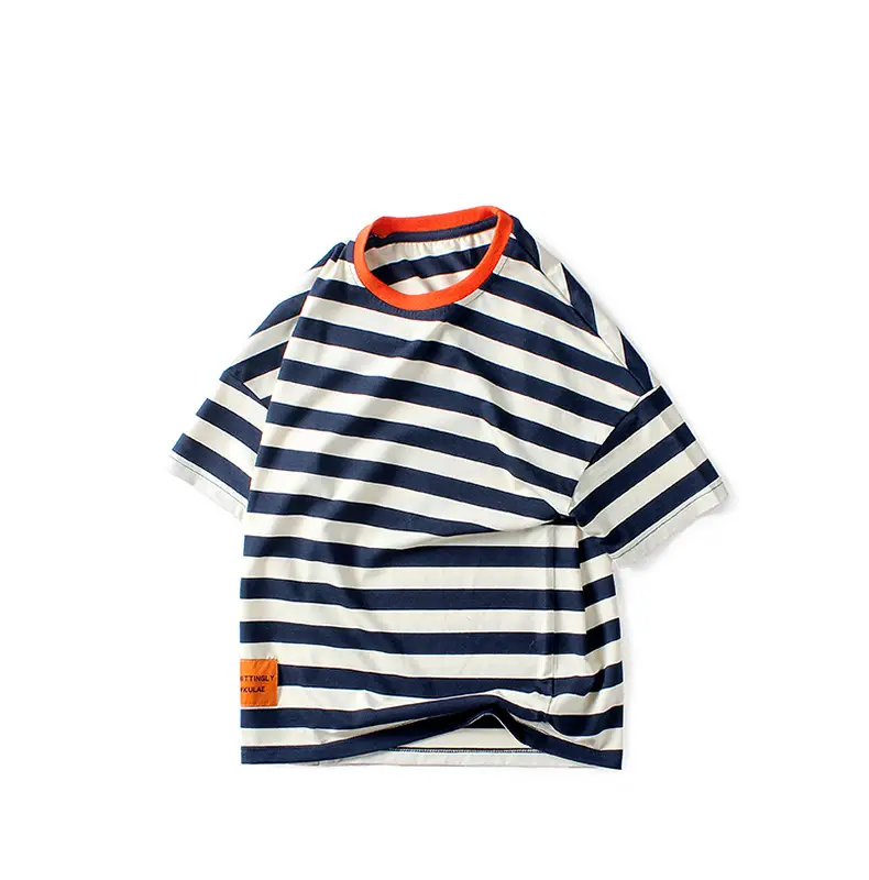 Kids Striped Short Sleeve T-Shirt Shorts Set — feature 9