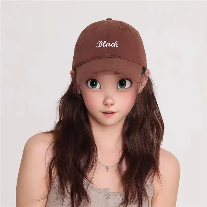 Girls Black Embroidered Cap Peaked Hat - Image 10