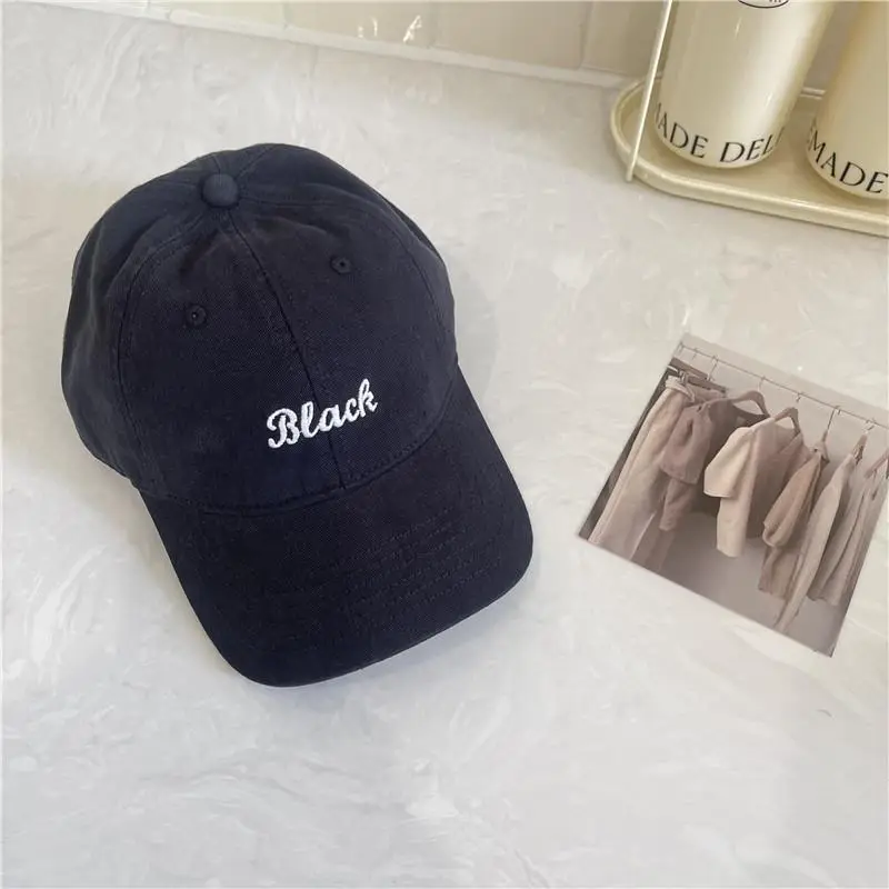 Girls Black Embroidered Cap Peaked Hat