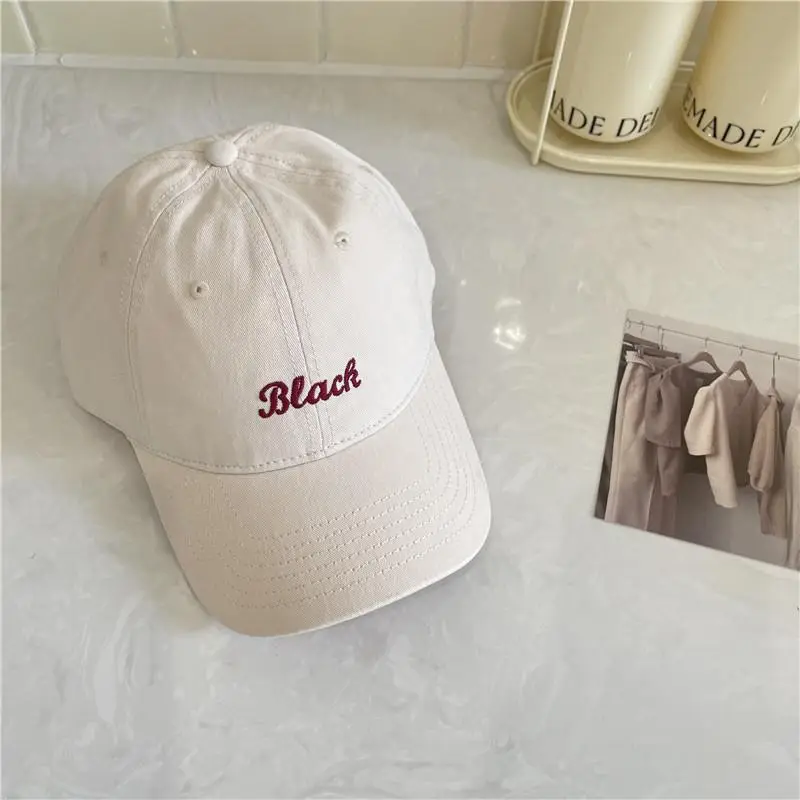 Girls Black Embroidered Cap Peaked Hat - Image 3