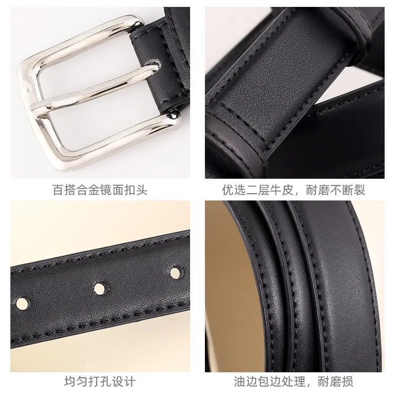 2025 Cowhide Leather Belt for Women with Alloy Buckle - Image 6