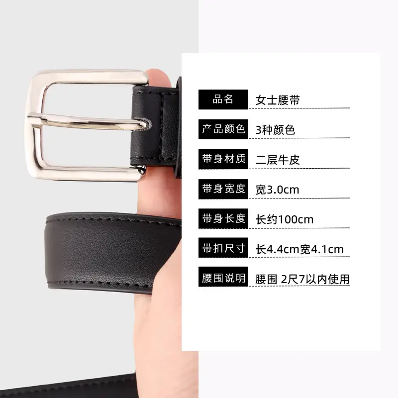 2025 Cowhide Leather Belt for Women with Alloy Buckle - Image 7