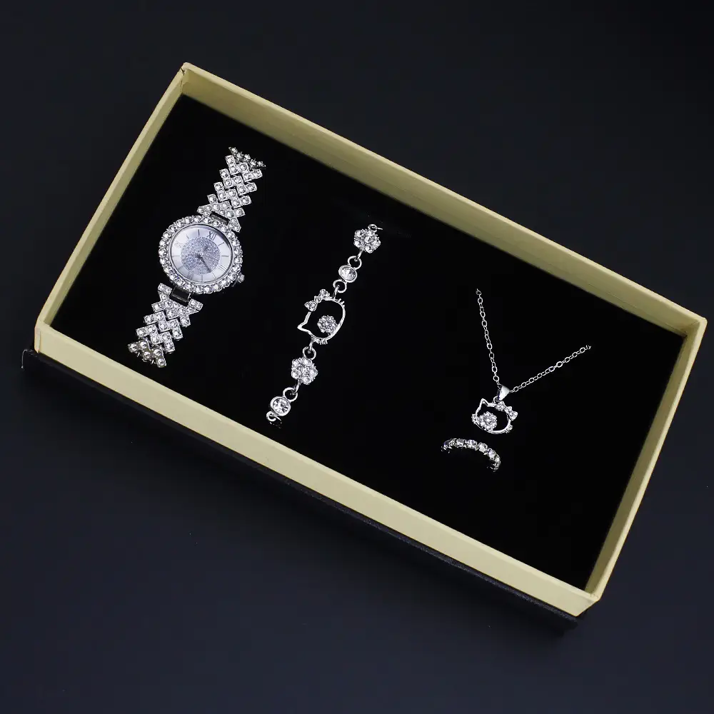 4-Piece Diamond Quartz Watch Set for Women — feature 7