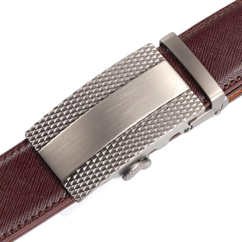 Men's Genuine Leather Belt with Silver Buckle - Image 3