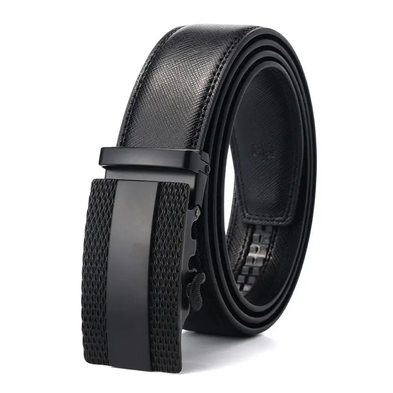 Men's Genuine Leather Belt with Silver Buckle - Image 2