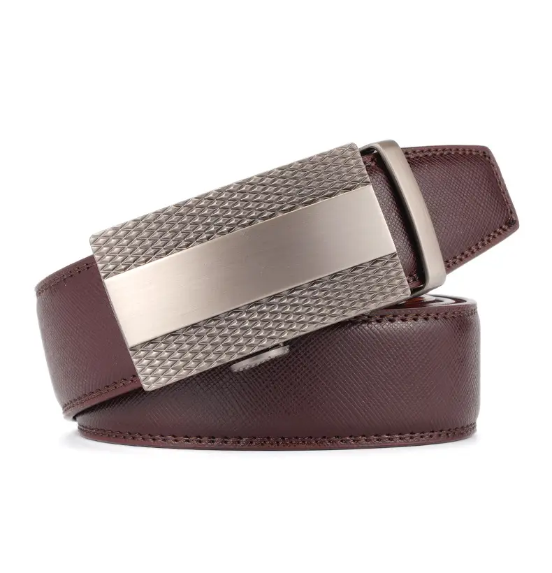 Men's Genuine Leather Belt with Silver Buckle — feature 11
