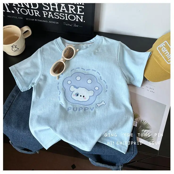 Cute Cartoon T-Shirts for Kids Cotton Summer Wear - Image 3
