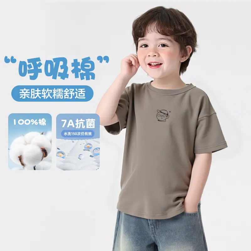 Right European Boys Grey T-Shirt 100% Cotton - Image 4