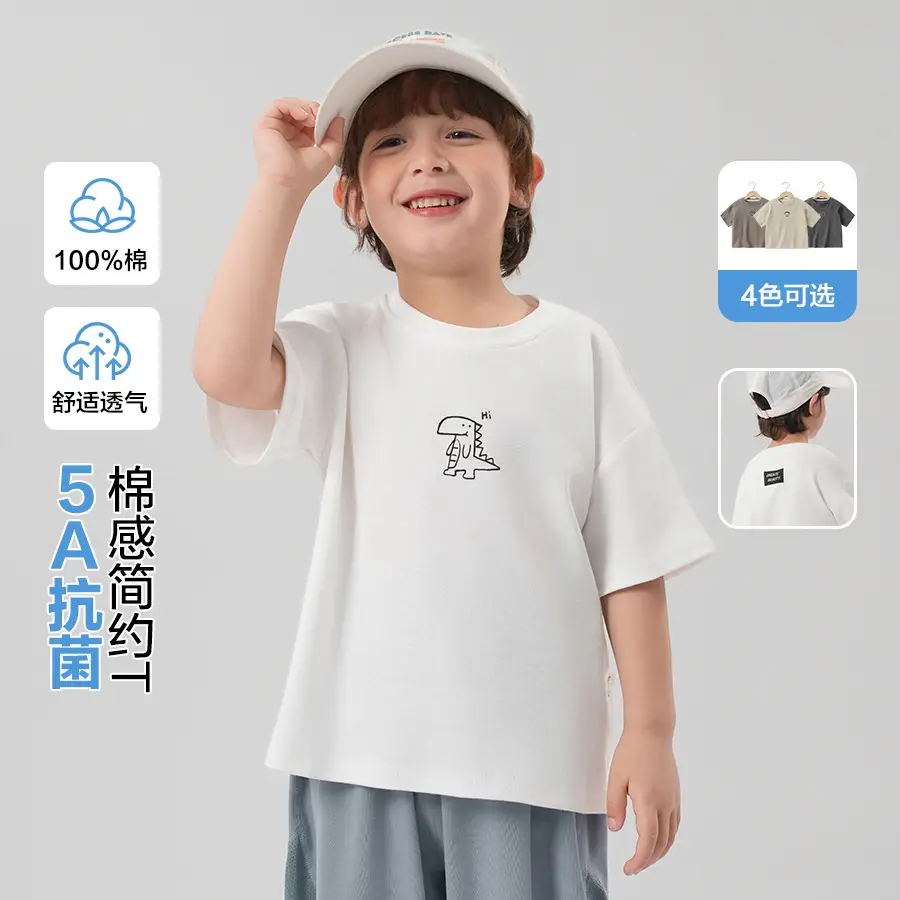 Right European Boys Grey T-Shirt 100% Cotton - Image 5
