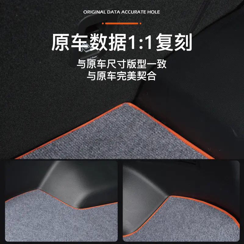 Dark Blue Trunk Mat with 5mm Leather Upgrade