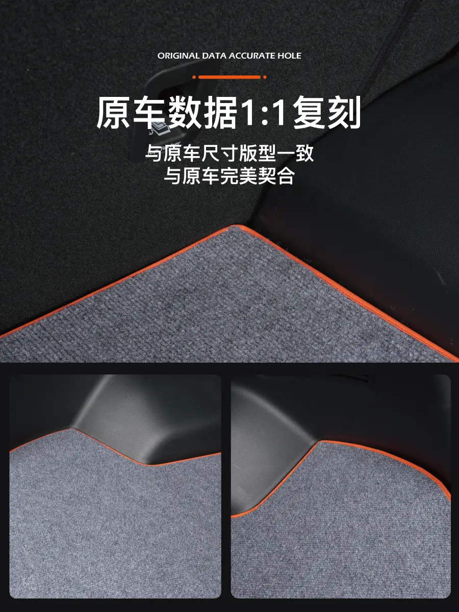 Dark Blue Trunk Mat with 5mm Leather Upgrade — feature 7