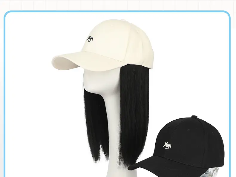 Black Embroidered Duckbill Cap for Women Large Head Circumference — feature 3