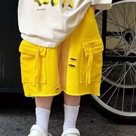Kids Korean Style Short Sleeve T-Shirt Suit Yellow - Image 5