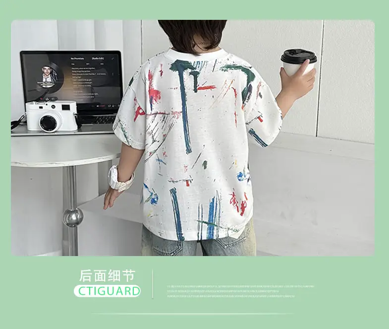 Boys Half Sleeve Graffiti T-Shirt 2025 Kids Cotton — feature 10
