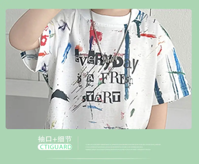Boys Half Sleeve Graffiti T-Shirt 2025 Kids Cotton — feature 9