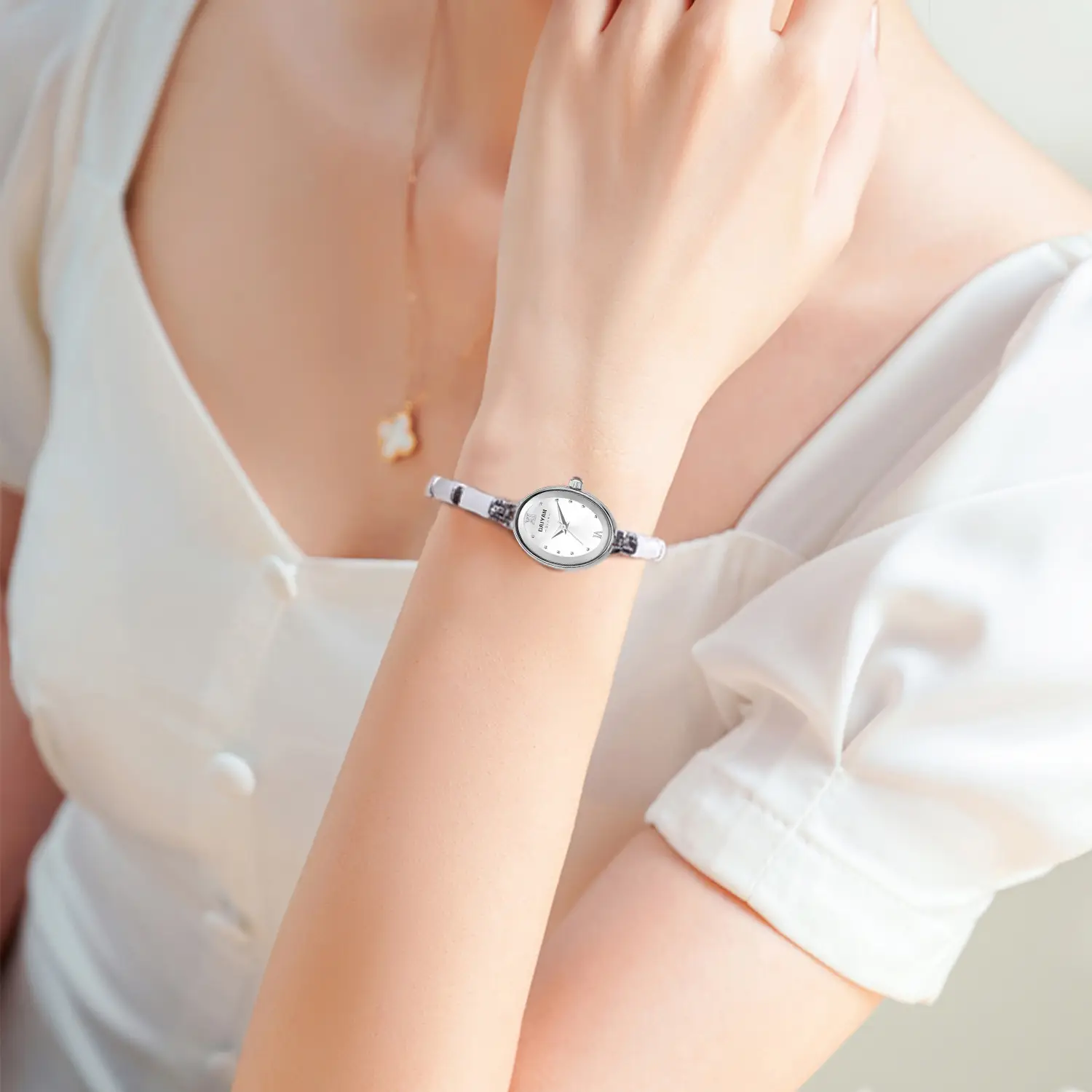 Women's Silver Chain Watch with Dial
