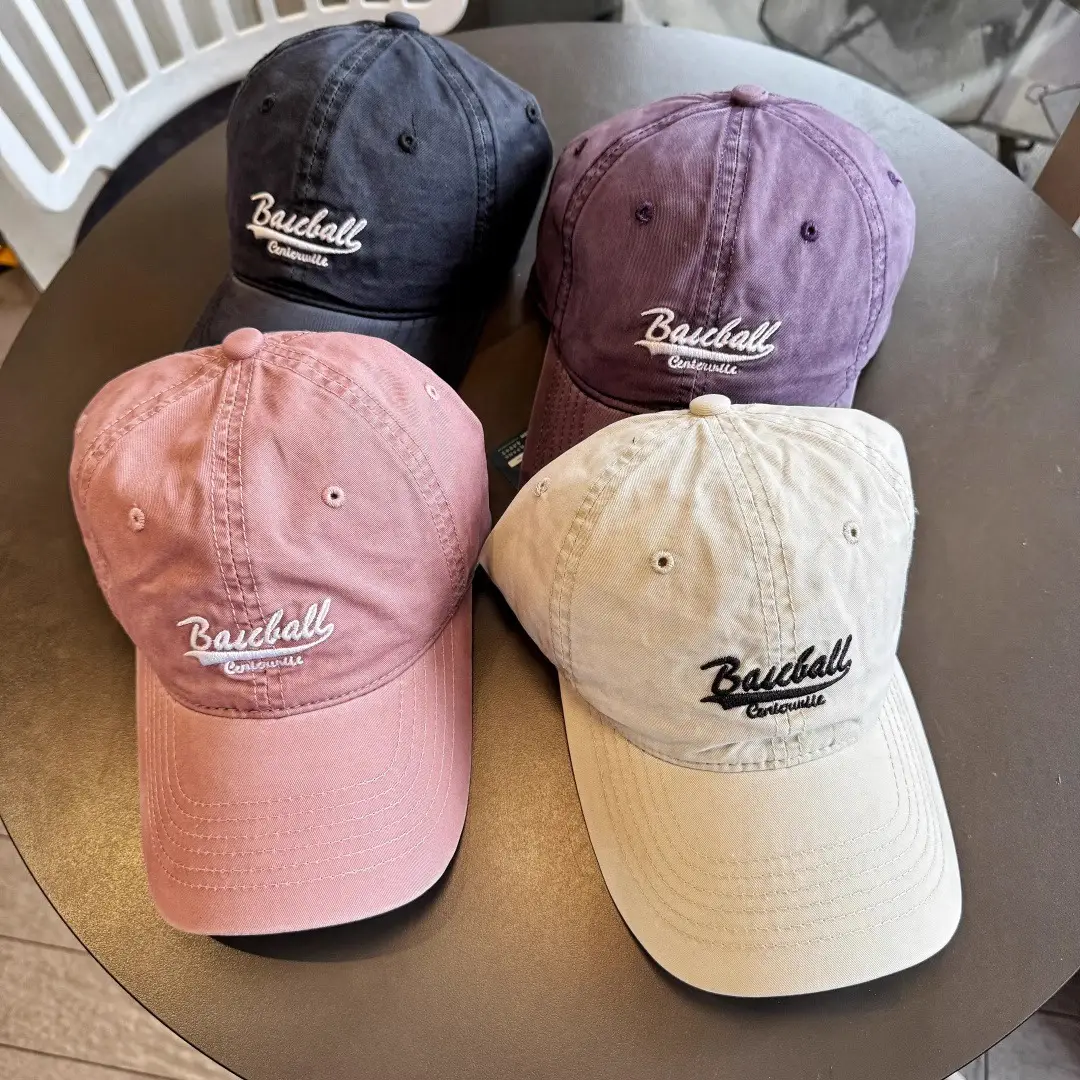 Women Purple Baseball Cap with Embroidered Letter Design - Image 10