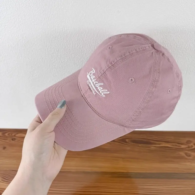 Women Purple Baseball Cap with Embroidered Letter Design — feature 15
