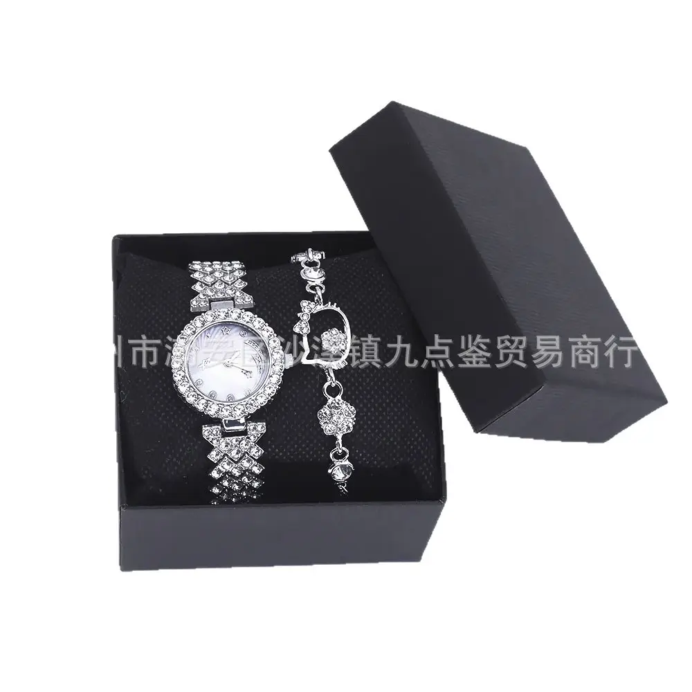 Women's Diamond Watch Bracelet Set with Heart Design - Image 5