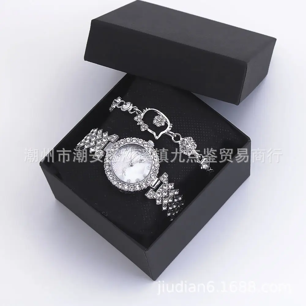 Women's Diamond Watch Bracelet Set with Heart Design — feature 9