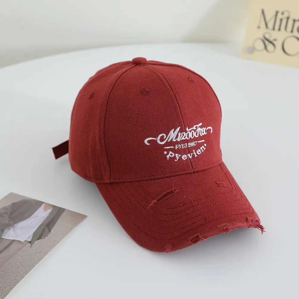 Women Red Letter Embroidered Baseball Cap — feature 4