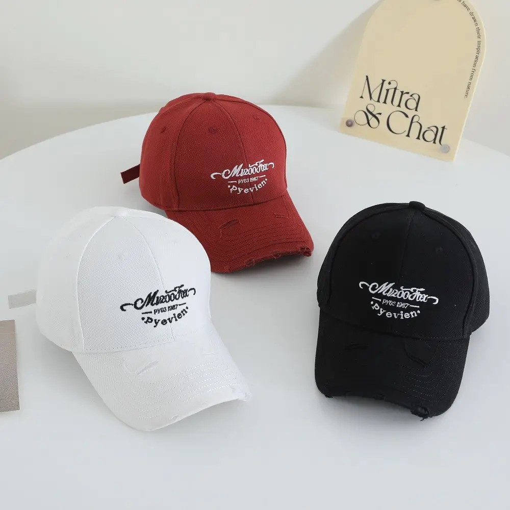 Women Red Letter Embroidered Baseball Cap — feature 9