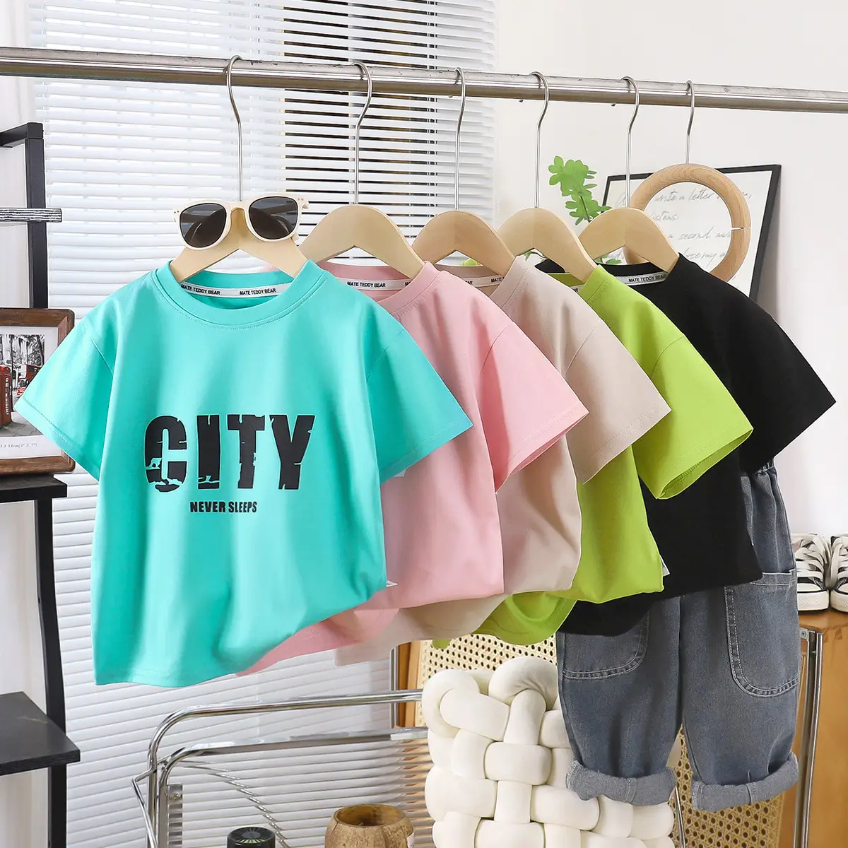 Girls City Print Cotton T-Shirt Medium to XL