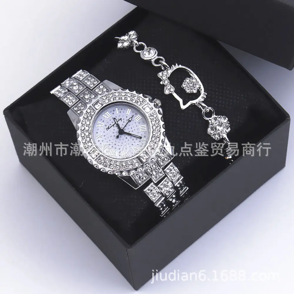 Diamond Inlaid Quartz Watch Set for Women - Image 2
