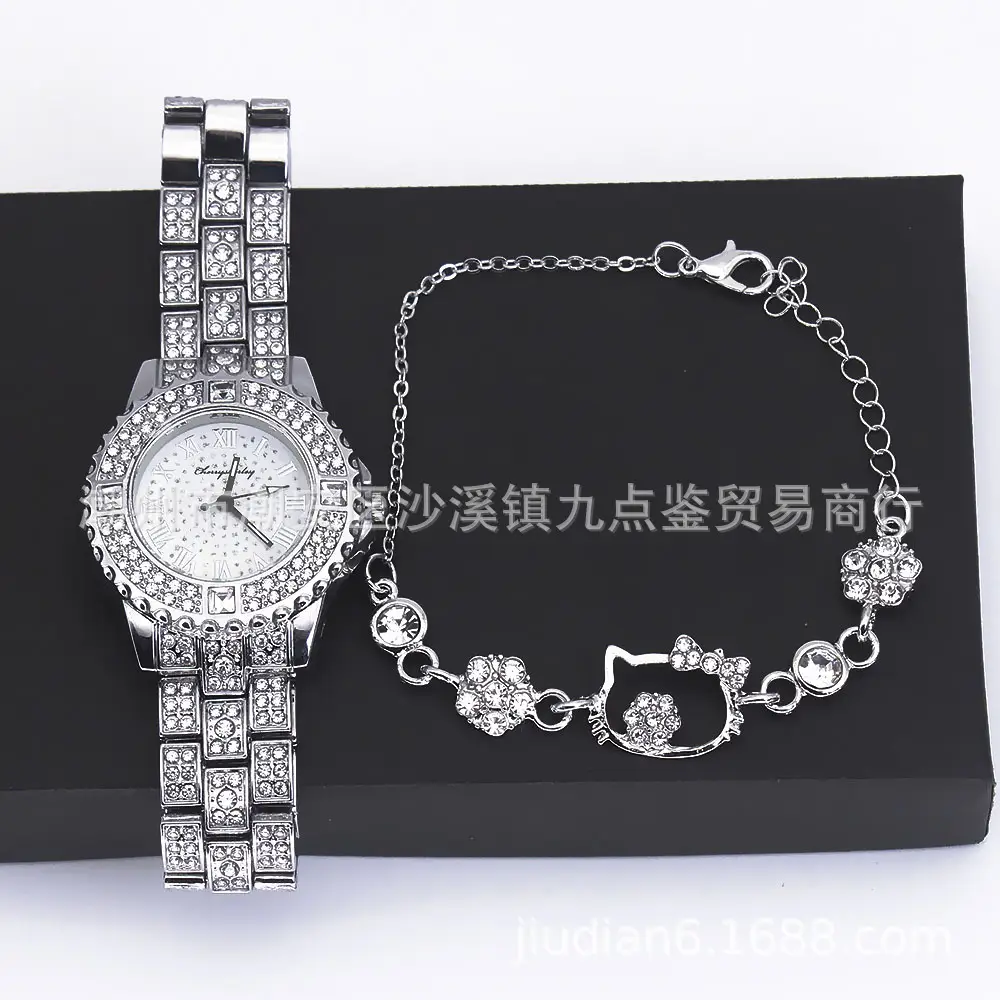 Diamond Inlaid Quartz Watch Set for Women - Image 3