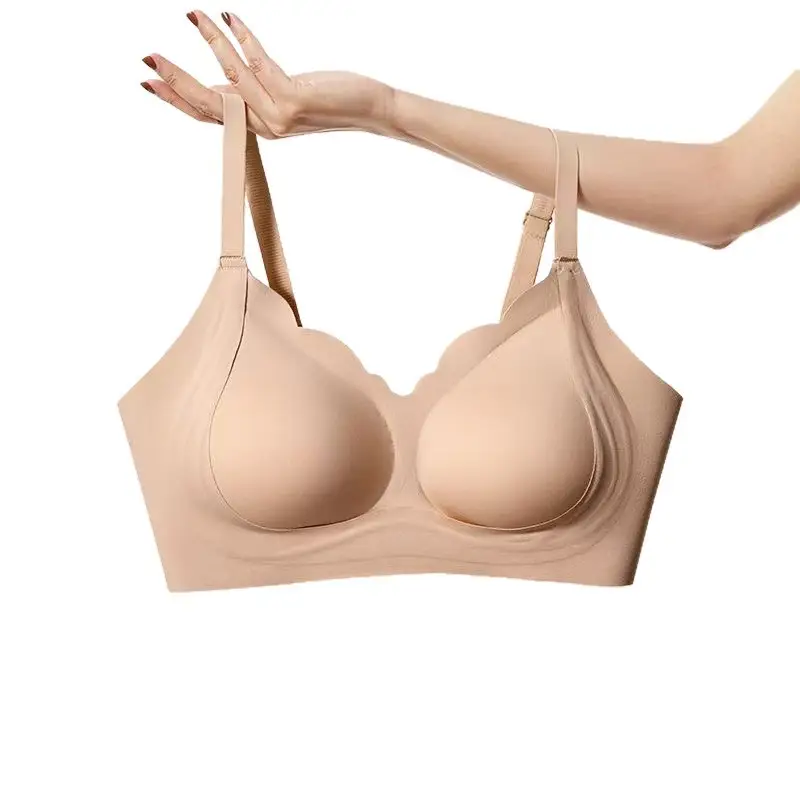 Herbal Home Invisible Liquid Foundation Seamless Soft Support Bra for Women with Small Bust, Push-Up Fixed Cup Anti-Sagging Bra