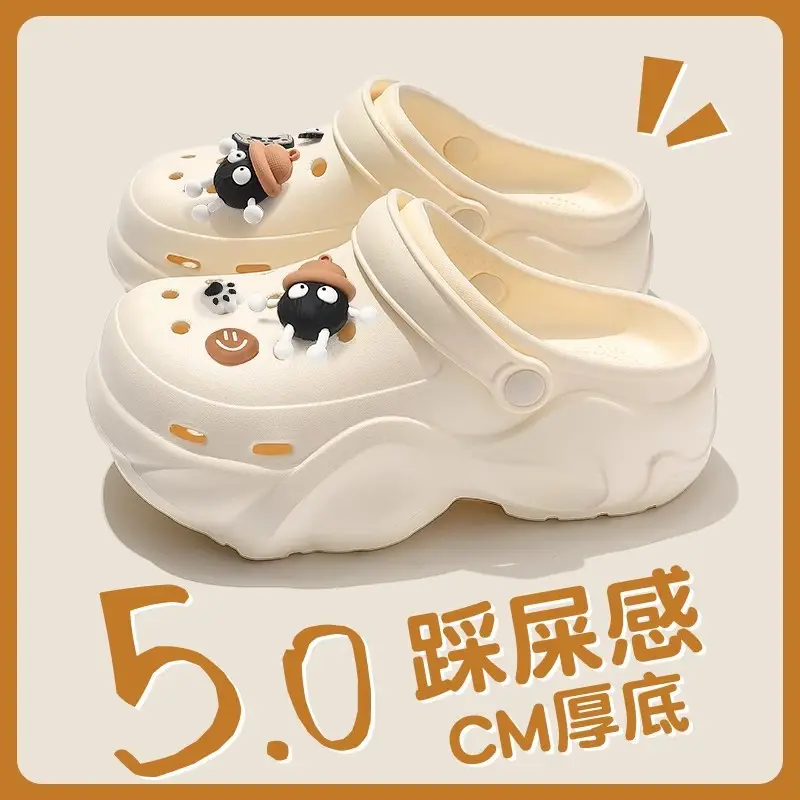 Thick-Soled Croc Shoes Women's Summer Outerwear 2025 New Anti-Slip Non-Stinky Feet Feeling Baotou Sandals Wholesale - Image 49